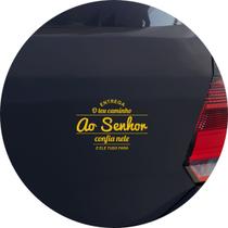 Adesivo de Carro Fé No Senhor Salmos 37:5 - Cor Amarelo