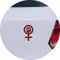 Adesivo de Carro Feminismo Punho Símbolo - Cor Vinho