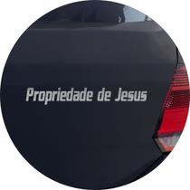 Adesivo de Carro Frase Propriedade De Jesus - Cor Prata