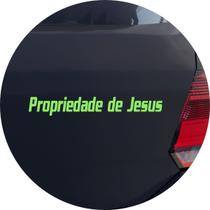 Adesivo de Carro Frase Propriedade De Jesus - Cor Verde Claro - Melhor Adesivo