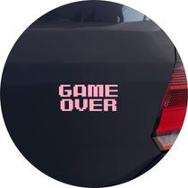 Adesivo de Carro Game Over - Cor Rosa Claro