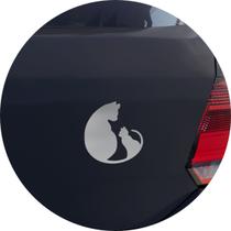 Adesivo de Carro Gata Mãe e Gatinho - Cor Marrom