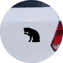 Adesivo de Carro Gato Tomando Banho Lambendo - Cor Roxo - Melhor Adesivo