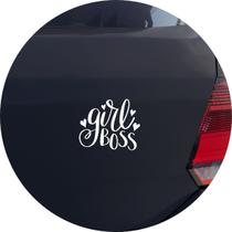 Adesivo de Carro Girl Boss - Garota confiante - Cor Branco