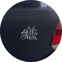 Adesivo de Carro Girl Boss - Garota confiante - Cor Prata