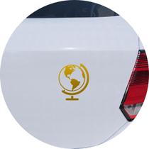Adesivo de Carro Globo Mapa Mundi - Cor Dourado