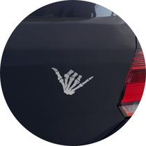 Adesivo de Carro Hang Loose Skull - Cor Prata