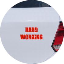 Adesivo de Carro Hard Working Para Carro Utilitário - Cor Vermelho