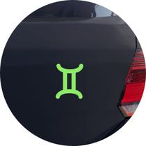 Adesivo de Carro Horóscopo Signo Gêmeos - Cor Verde Claro - Melhor Adesivo