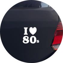 Adesivo de Carro I Love 80s Eu Amo Anos 80 - Cor Branco