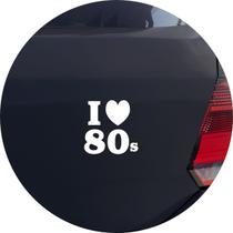 Adesivo de Carro I Love Anos 80 - Cor Branco