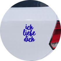 Adesivo de Carro Ich Liebe Dich - Eu te amo em Alemão - Cor Azul