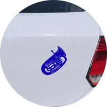 Adesivo de Carro Instrumento Tuba - Cor Branco