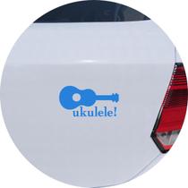 Adesivo de Carro Instrumento Ukulele - Cor Azul Claro