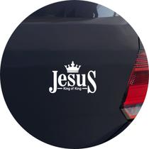 Adesivo de Carro Jesus King of King - Cor Branco