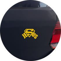 Adesivo de Carro Jesus Superhomem - Cor Amarelo