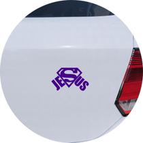 Adesivo de Carro Jesus Superhomem - Cor Roxo