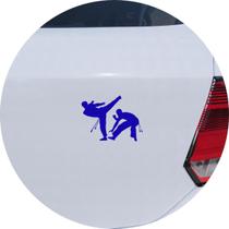 Adesivo de Carro Jogando Capoeira - Cor Azul - Melhor Adesivo
