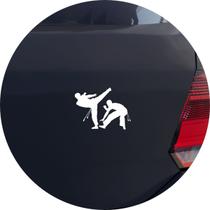 Adesivo de Carro Jogando Capoeira - Cor Branco