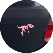 Adesivo de Carro Jurassic Park - Tiranossauro T-Rex - Cor Rosa Claro