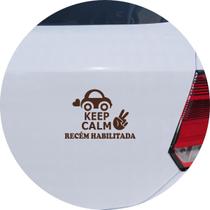 Adesivo de Carro Keep Calm Recém Habilitada - Cor Marrom