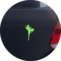 Adesivo de Carro Kickboxing Homem Chutando - Cor Verde Claro