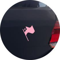 Adesivo de Carro Língua Esperanto Bandeira - Cor Rosa Claro