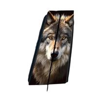 Adesivo De Carro Lobo 2 Peças Decalque De Vinil Animal Porta Poste B-pillar Adesivo Decorativo Diy