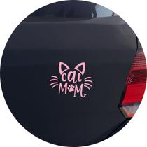 Adesivo de Carro Mãe de Gatos - Cor Rosa Claro