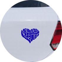 Adesivo de Carro Make Love Not War - Faça Amor Não Guerra - Cor Azul