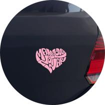 Adesivo de Carro Make Love Not War - Faça Amor Não Guerra - Cor Rosa Claro