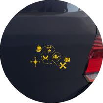 Adesivo de Carro Mapa do Tesouro Pirata - Cor Amarelo Adesivo de Carro Mapa do Tesouro Pirata - Cor Amarelo