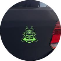 Adesivo de Carro Máscara Guerreiro Samurai - Cor Verde Claro