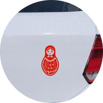 Adesivo de Carro Matrioska Boneca Russa da Russia - Cor Vermelho