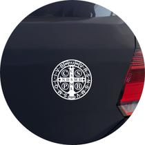 Adesivo de Carro Medalha de São Bento - Cor Amarelo