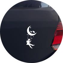Adesivo de Carro Menino Balanço na Lua - Cor Laranja