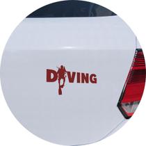 Adesivo de Carro Mergulhador Diving - Cor Vinho