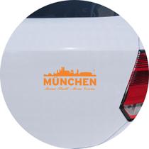 Adesivo de Carro Munique Cidade Alemanha Munchen - Cor Laranja