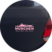 Adesivo de Carro Munique Cidade Alemanha Munchen - Cor Rosa Claro