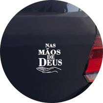 Adesivo de Carro Nas Mãos De Deus - Cor Branco