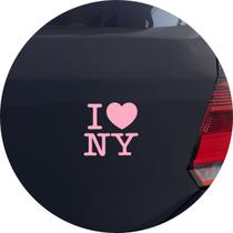 Adesivo de Carro New York - I Love NY - Cor Rosa Claro