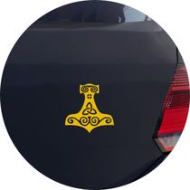 Adesivo de Carro Nordico Viking Mjolnir Martelo Thor - Cor Prata