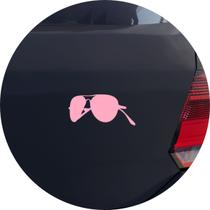 Adesivo de Carro Óculos de Sol Aviador - Cor Rosa Claro - Melhor Adesivo