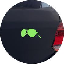 Adesivo de Carro Óculos de Sol Aviador - Cor Verde Claro - Melhor Adesivo