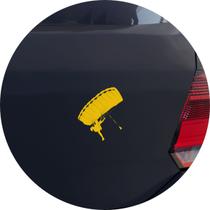 Adesivo de Carro Paraquedista Saltando Paraqueda - Cor Amarelo