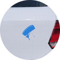 Adesivo de Carro Paraquedista Saltando Paraqueda - Cor Azul Claro