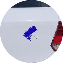 Adesivo de Carro Paraquedista Saltando Paraqueda - Cor Azul