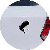 Adesivo de Carro Paraquedista Saltando Paraqueda - Cor Preto