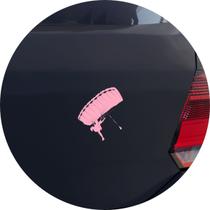 Adesivo de Carro Paraquedista Saltando Paraqueda - Cor Rosa Claro
