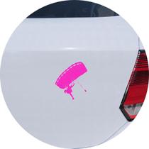 Adesivo de Carro Paraquedista Saltando Paraqueda - Cor Rosa